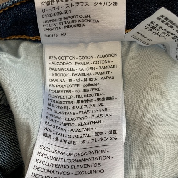 Levi’s High Rise Shorts Dark Wash Raw Hem Size 28 - Picture 6 of 10